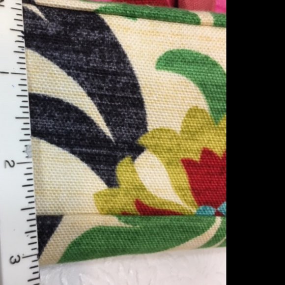 Multicolor Floral Linen Cotton Stylish Handbag Button Closure  11"x3"x6" - Picture 9 of 12